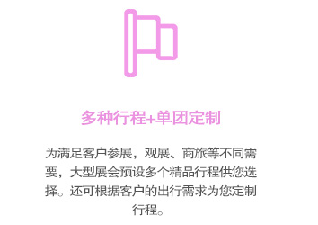 多種行程可選，還可根據參展企業的情況，私人個性訂制商旅行程！